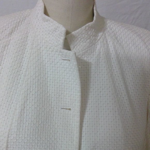 Charter Club NWOT JACKET Size 12 Pants  Size 10 White/Cream Embroidered eyelet - Picture 2 of 10